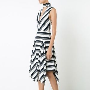 DEREK LAM 10 CROSBY Stripe Cutout Dress NWT